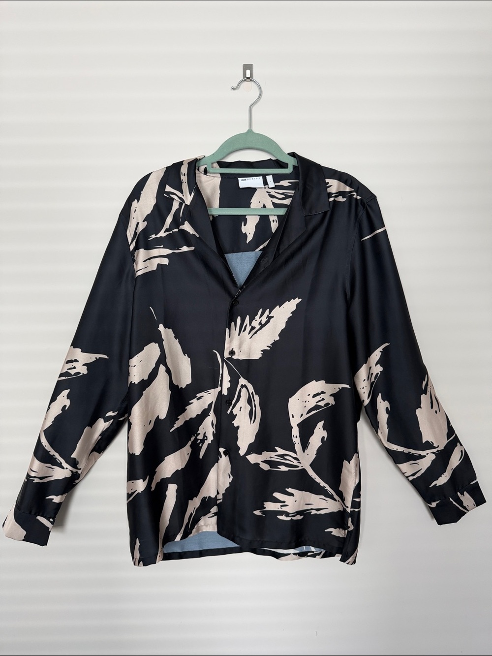 ASOS Black & Beige Abstract Leaf Button-Down Shirt